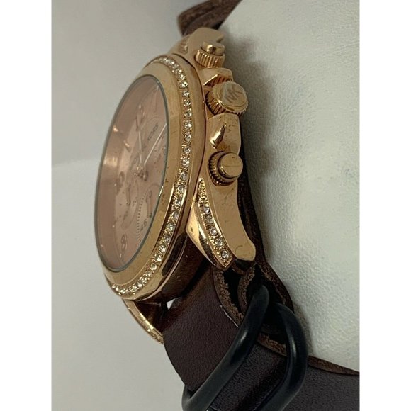 Michael Kors MK5263 Women\'s Leather Analog Rose Di main image 6